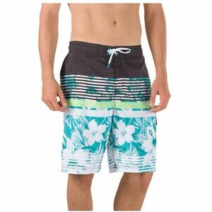 Speedo Men's Floral Hybrid Swim Bottom Board Shorts - Size Small